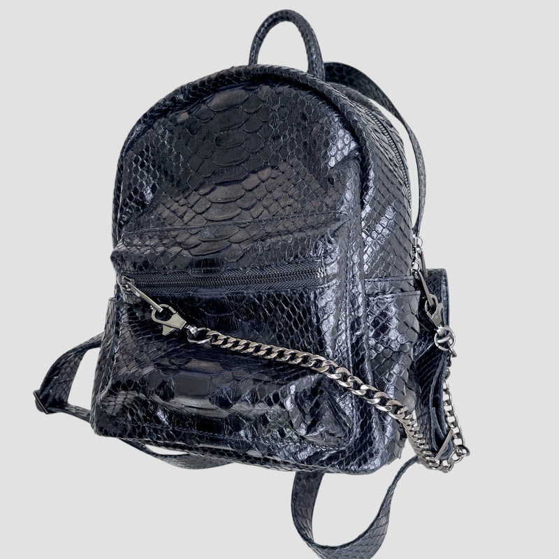 Python leather backpack