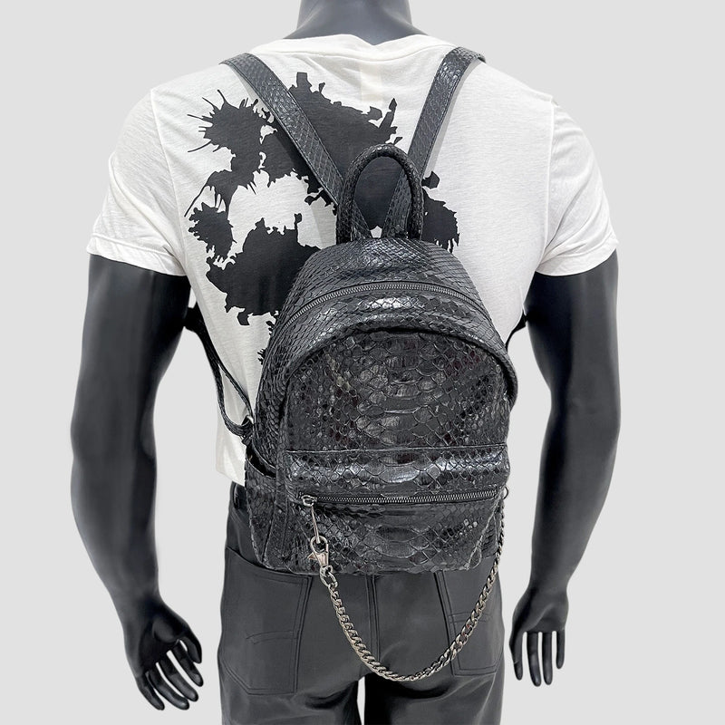 Python leather backpack