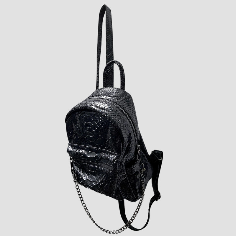 Python leather backpack