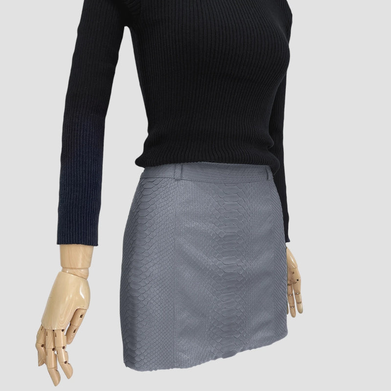 Python leather skirt