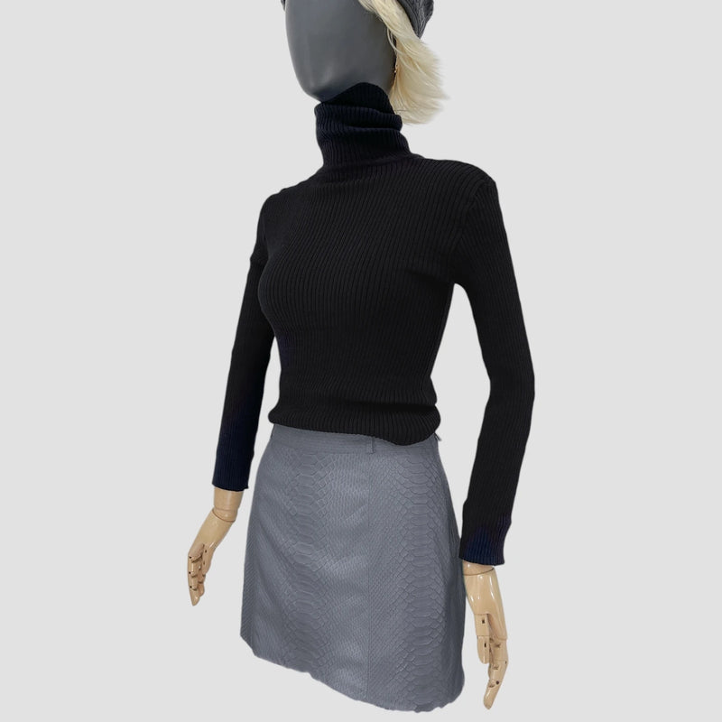 Python leather skirt