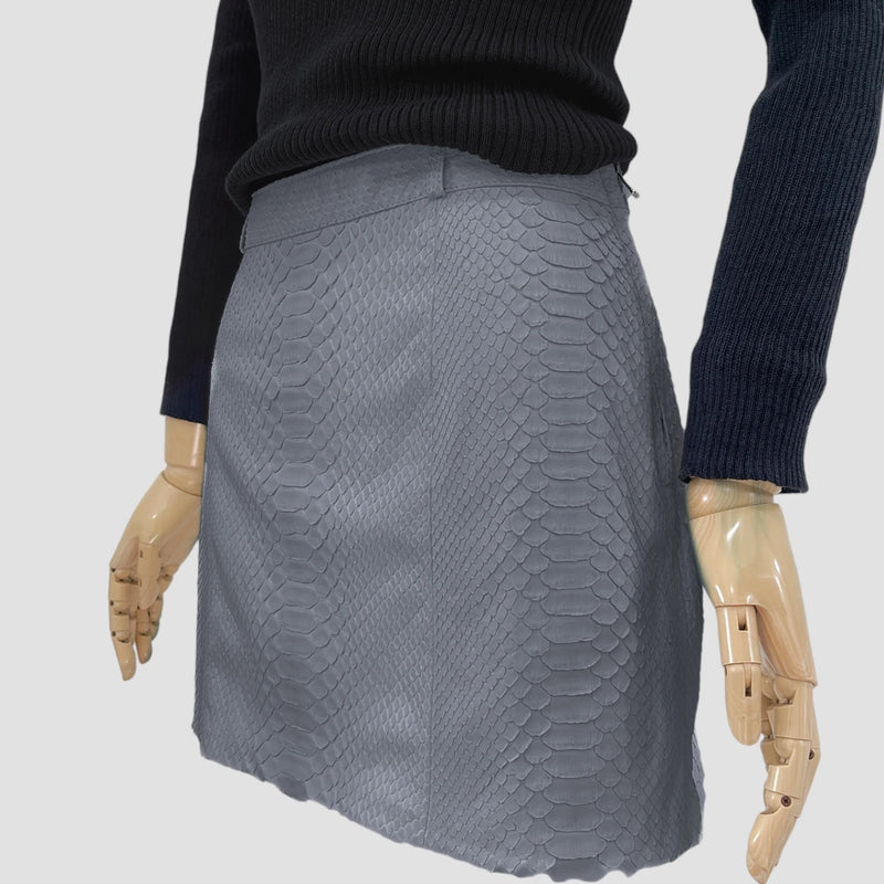 Python leather skirt