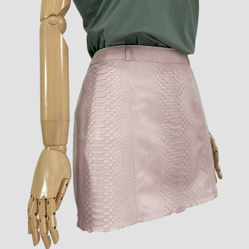 Python leather skirt
