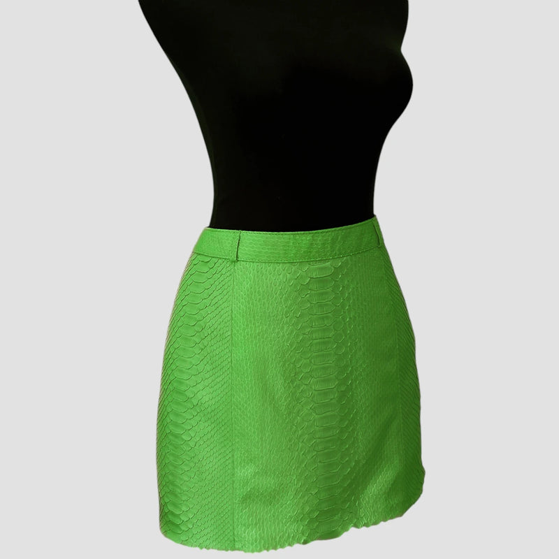 Python leather skirt