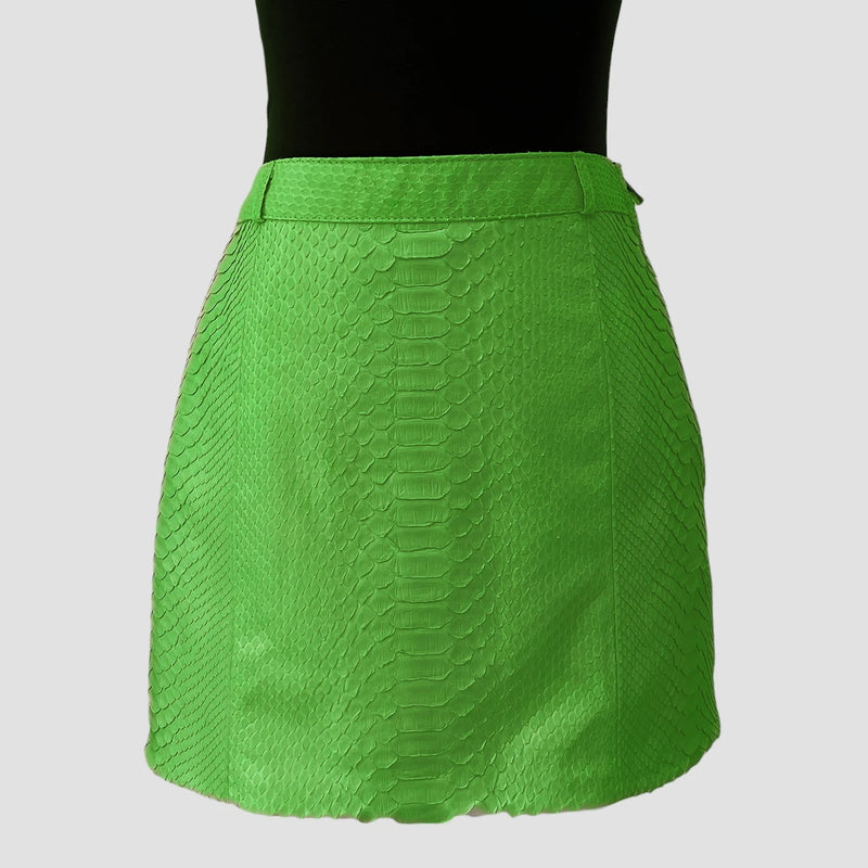 Python leather skirt