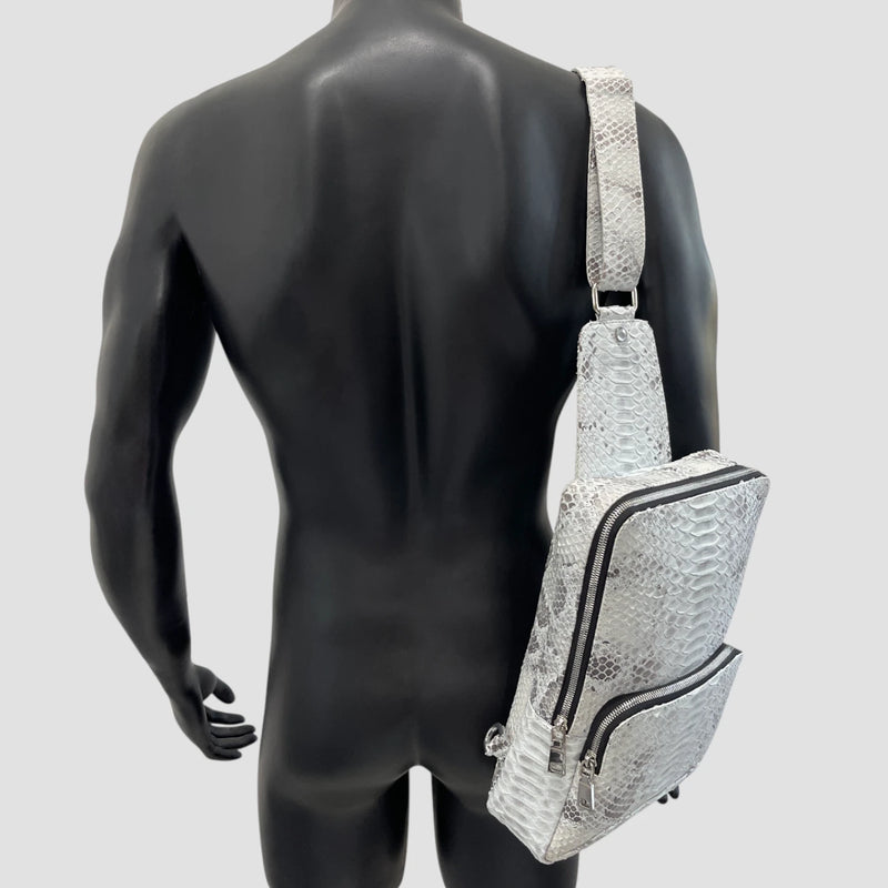 Python leather backpack
