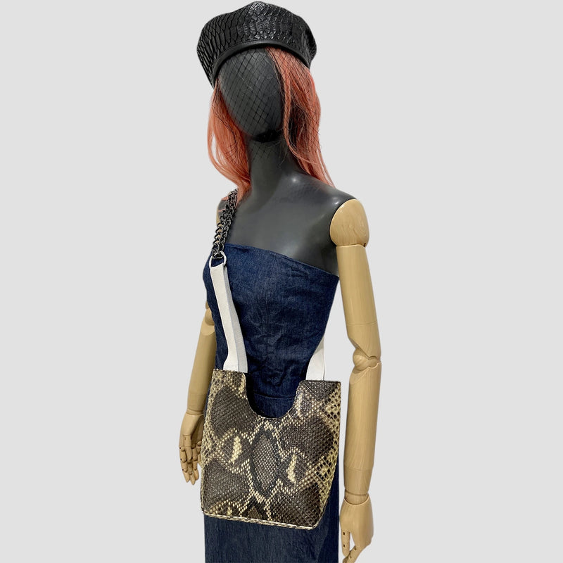 Python leather bag