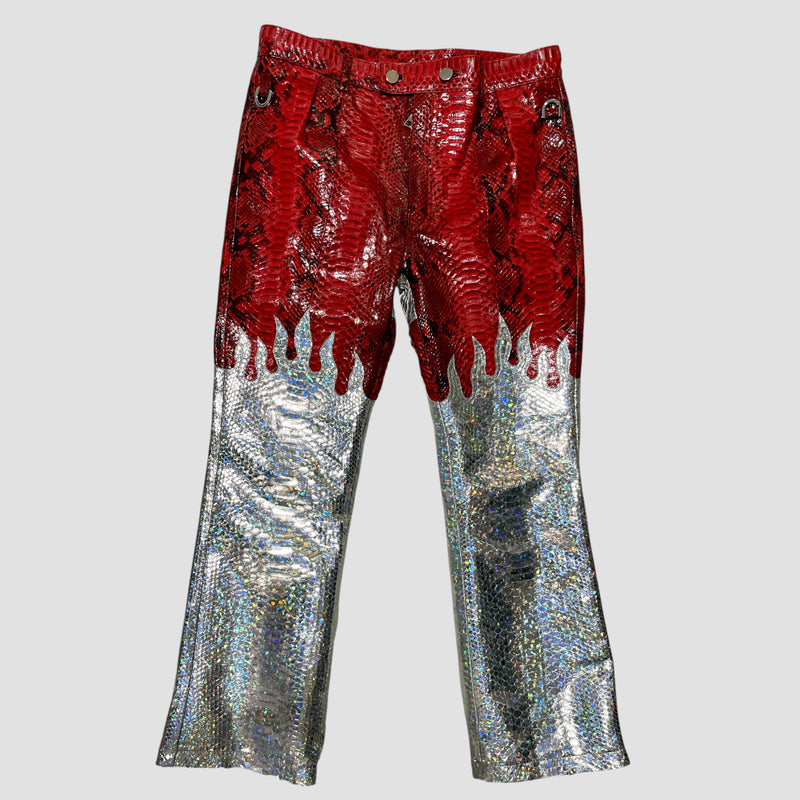 Python leather pants