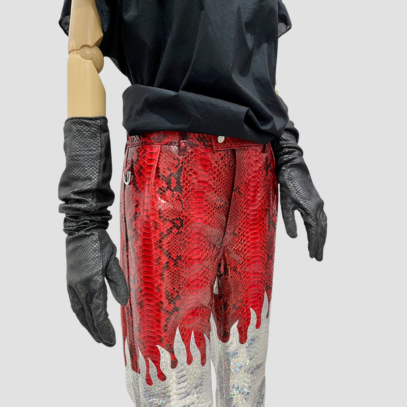 Python leather pants