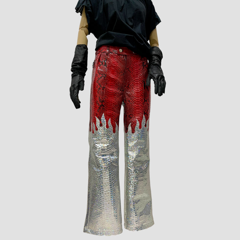 Python leather pants