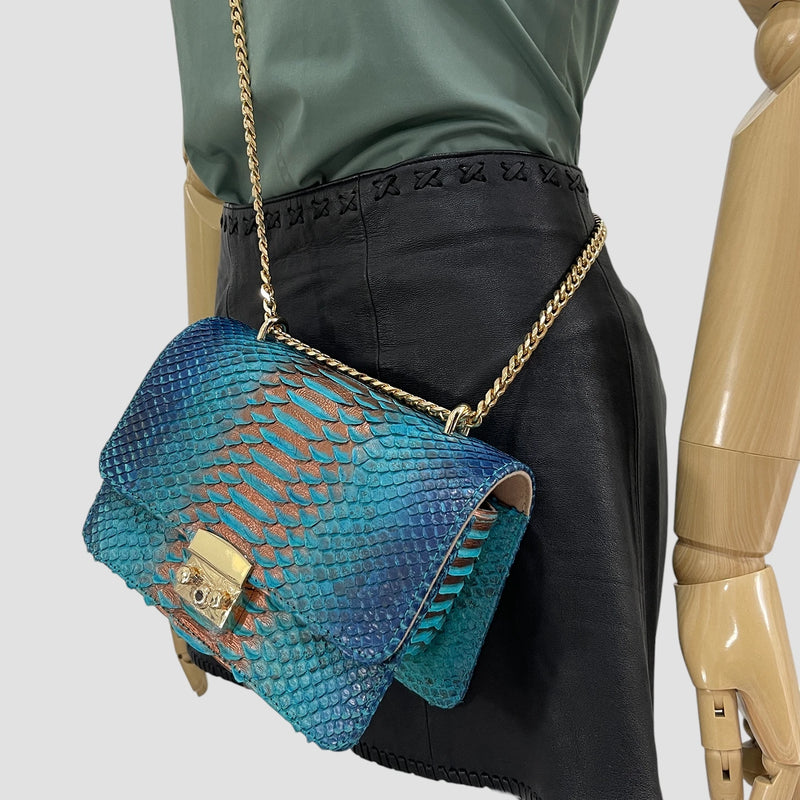 Python leather bag
