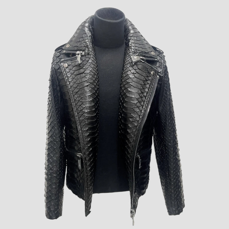 King python leather jacket back zippers