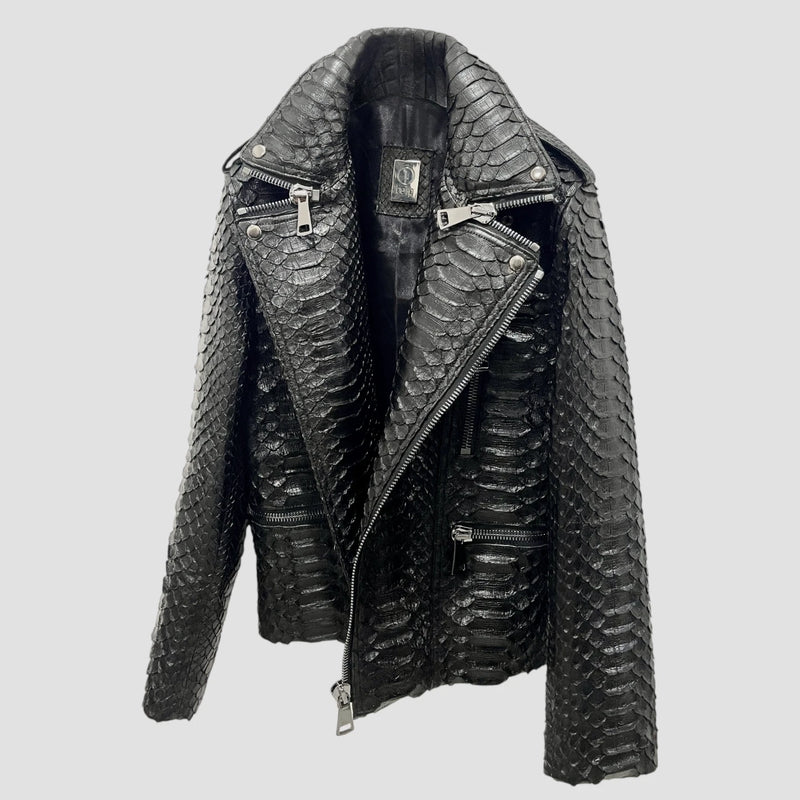 King python leather jacket back zippers