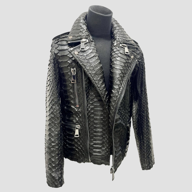 King python leather jacket back zippers