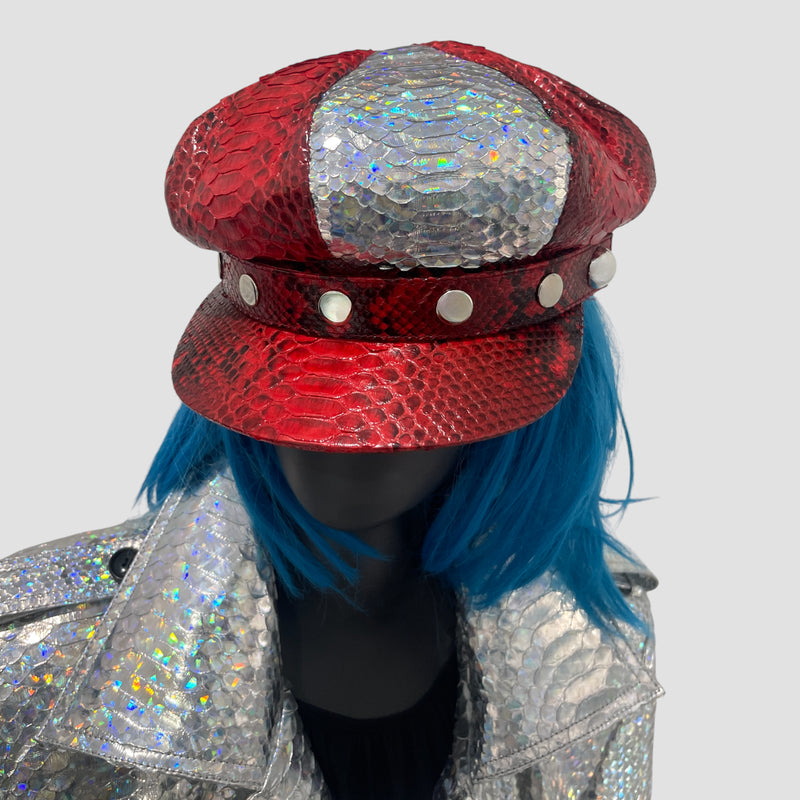 Python leather hat
