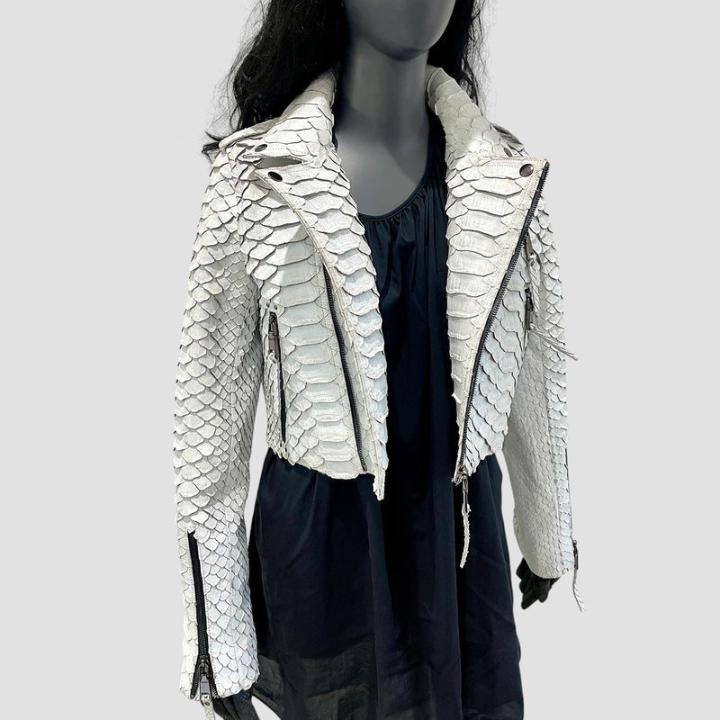 King python leather biker jacket