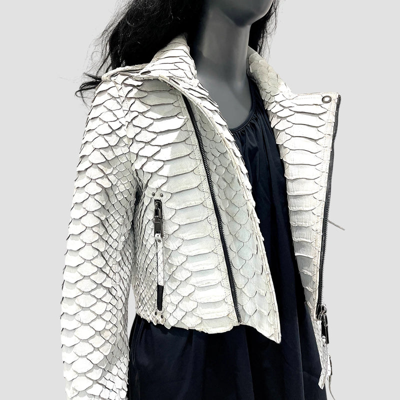 King python leather biker jacket