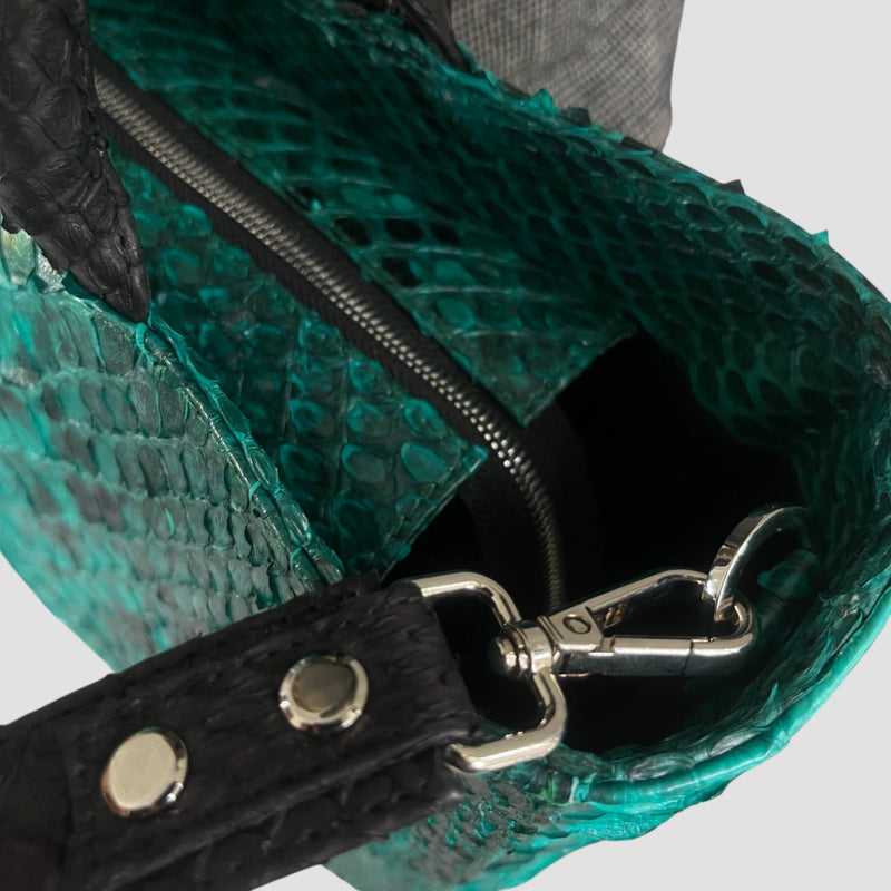 King python leather tote bag