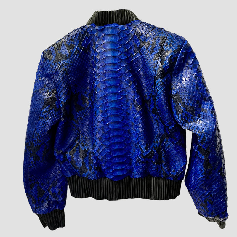 King python leather bomber jacket