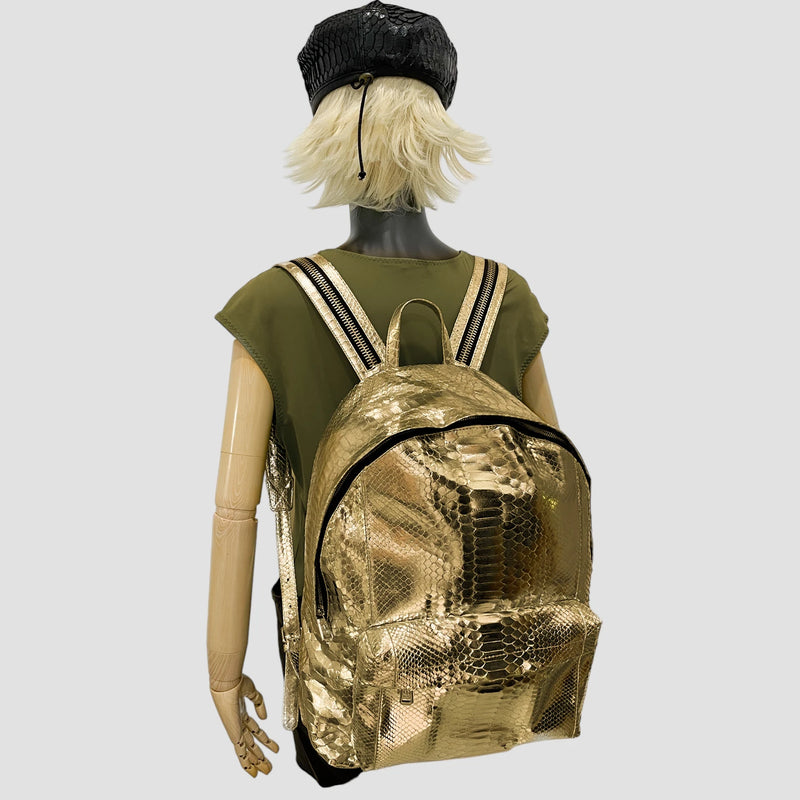 Python leather backpack