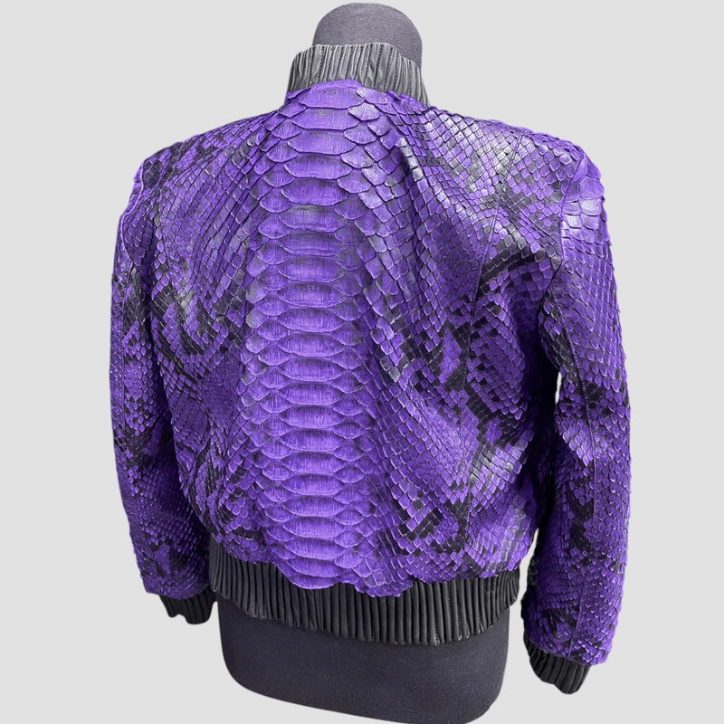 King python leather bomber jacket