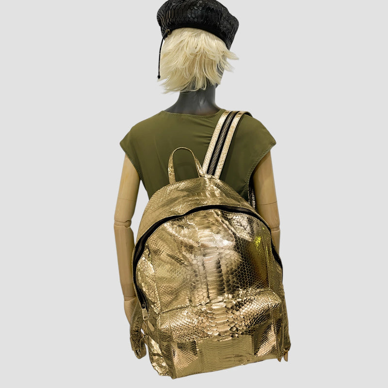 Python leather backpack