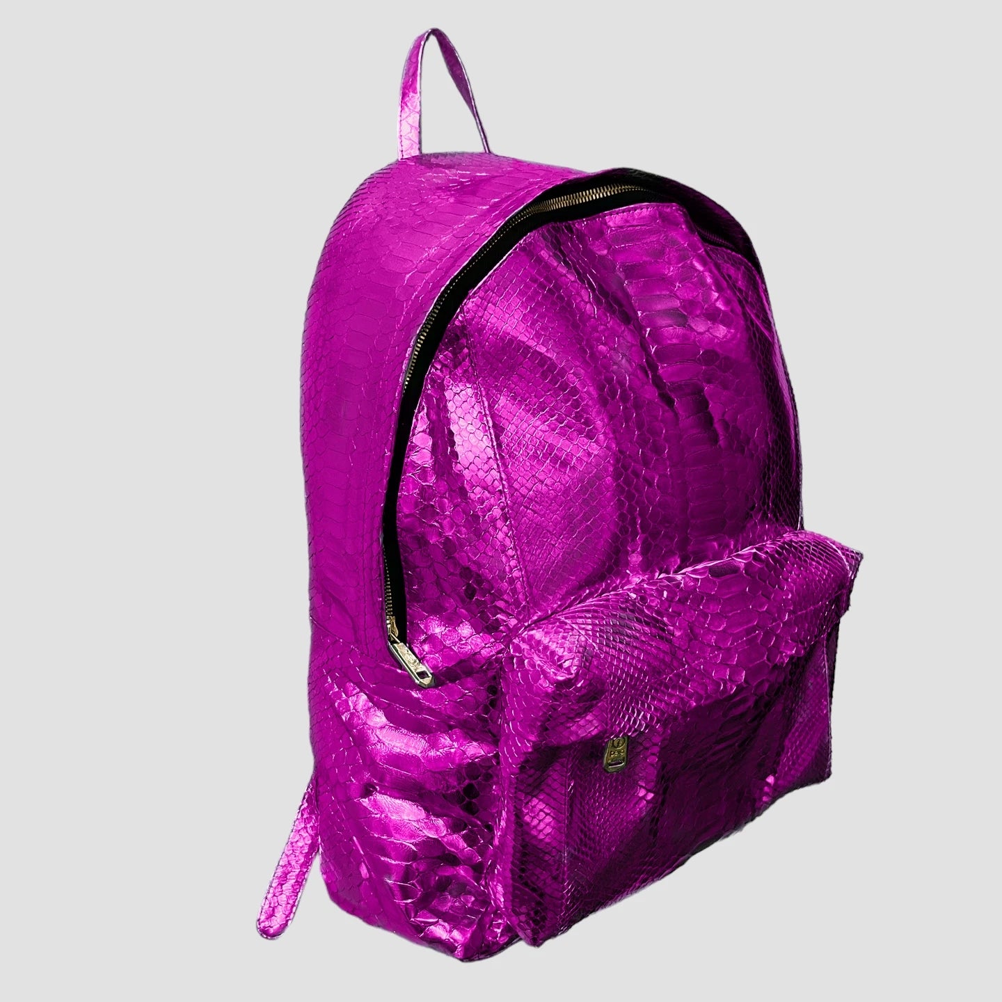 Python leather backpack