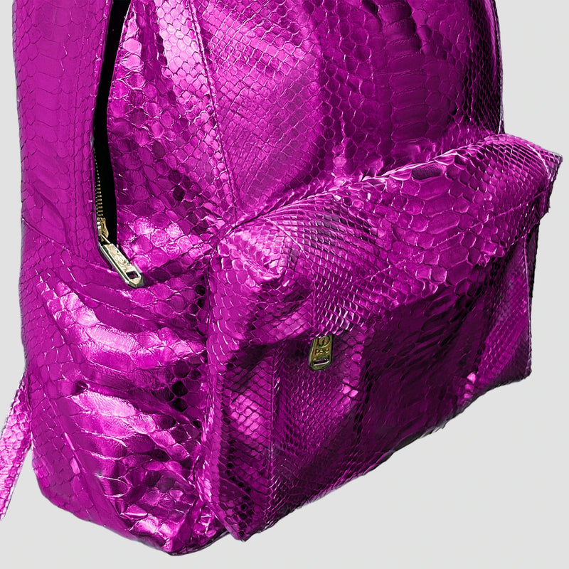 Python leather backpack