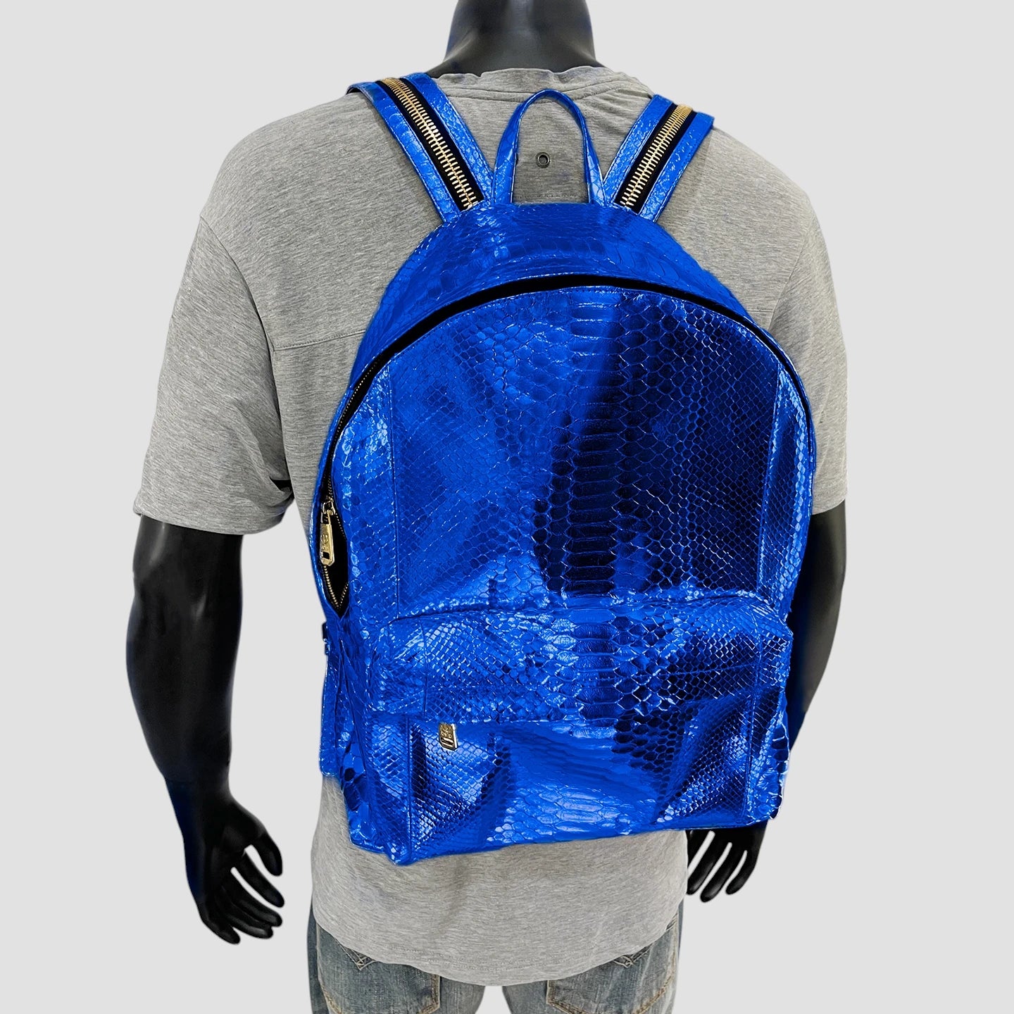 Python leather backpack