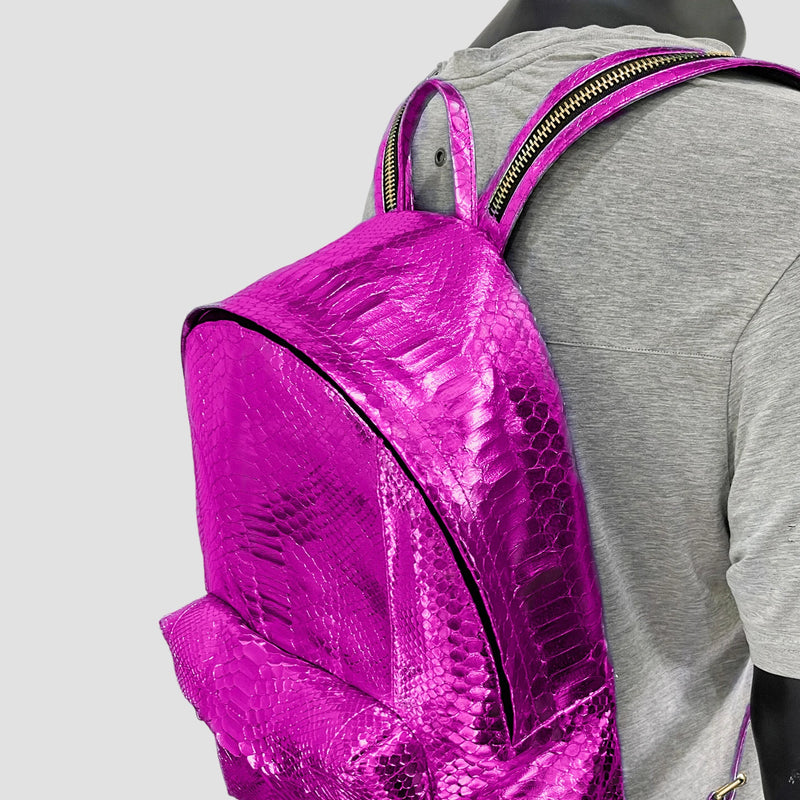 Python leather backpack