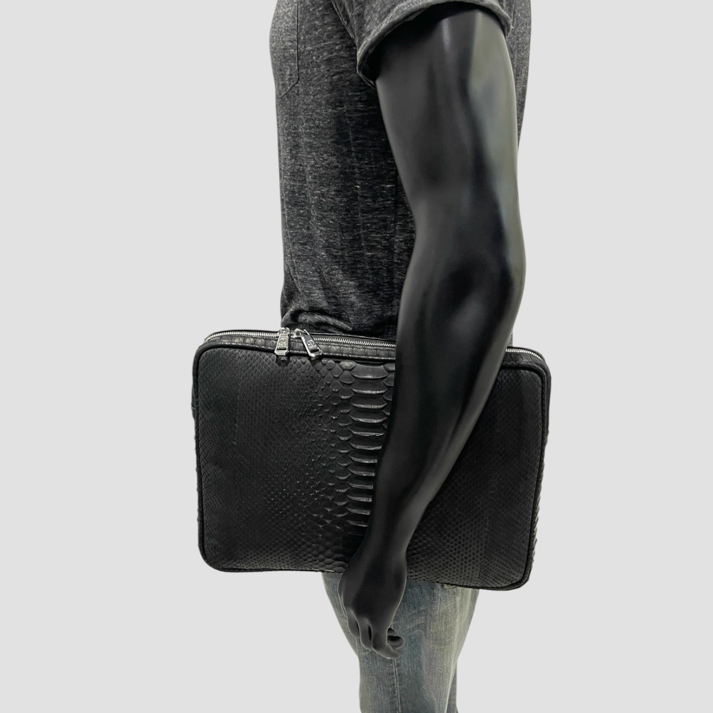 Python leather briefcase