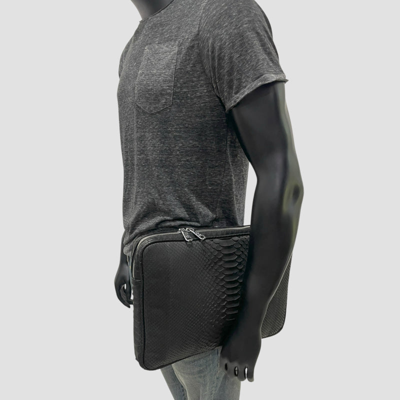 Python leather briefcase