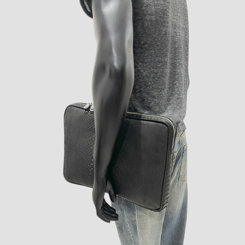Python leather briefcase