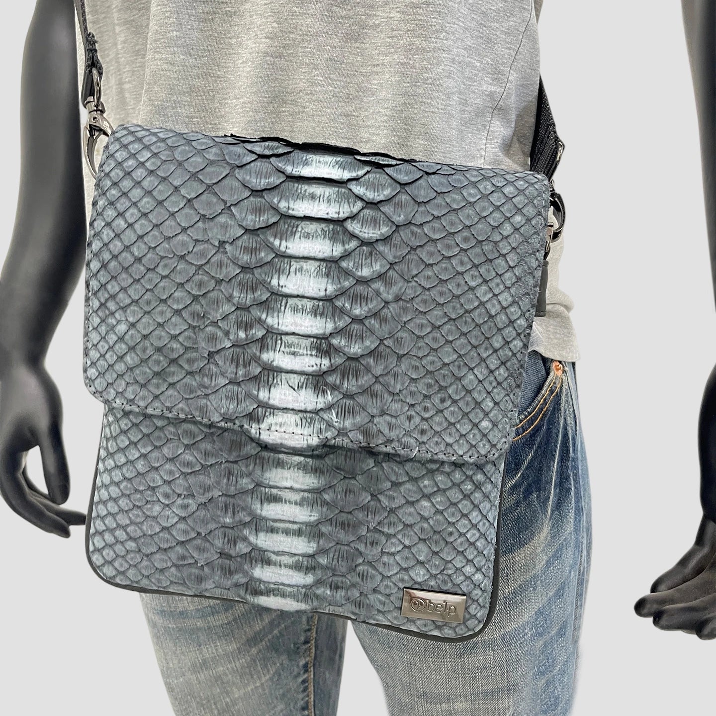 King python leather bag