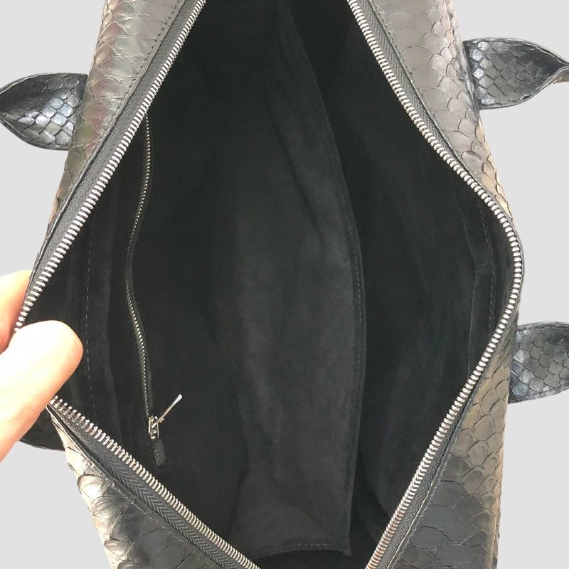 Python leather briefcase