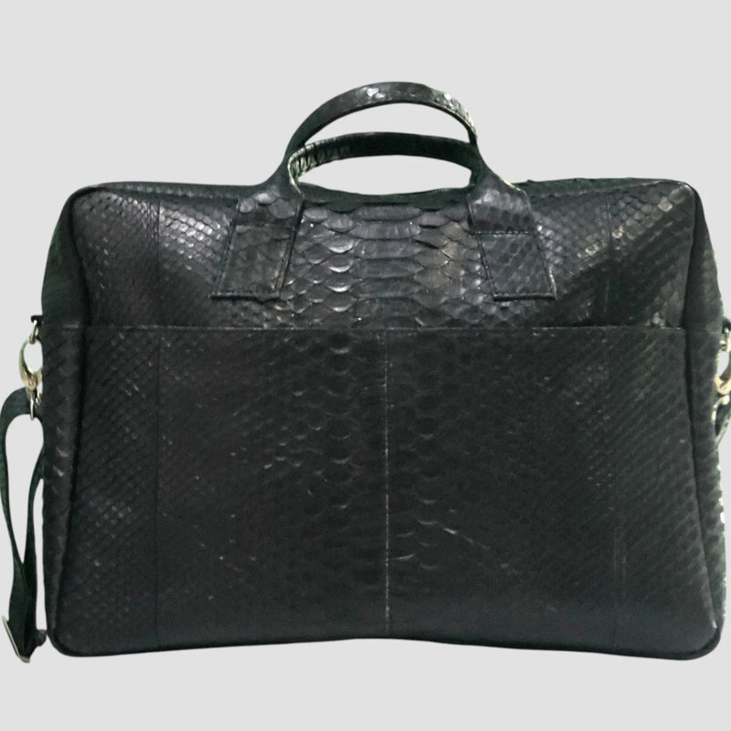 Python leather briefcase