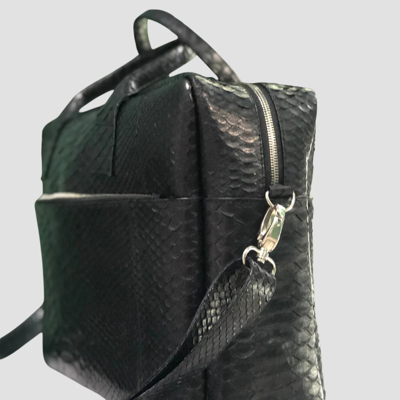 Python leather briefcase