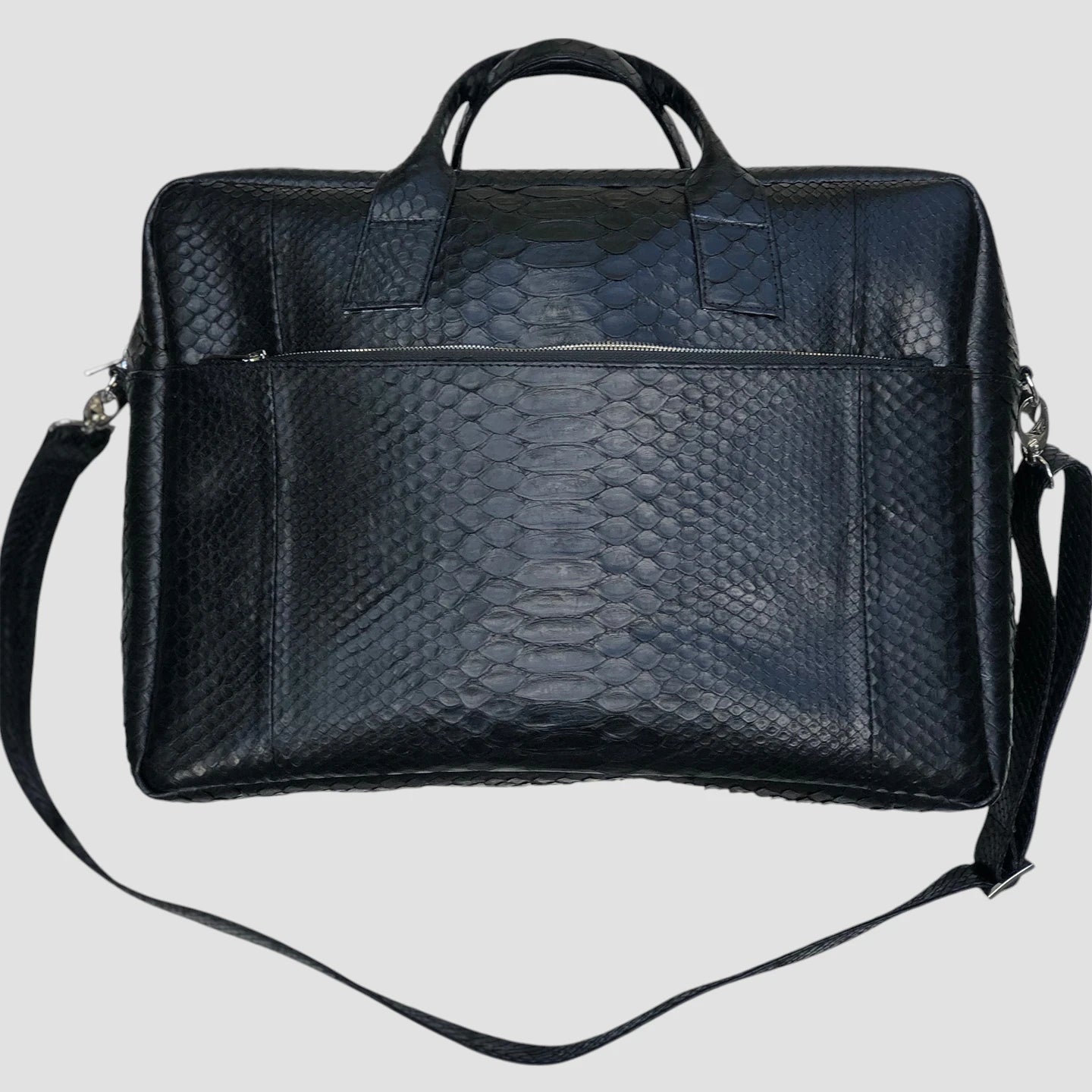 Python leather briefcase