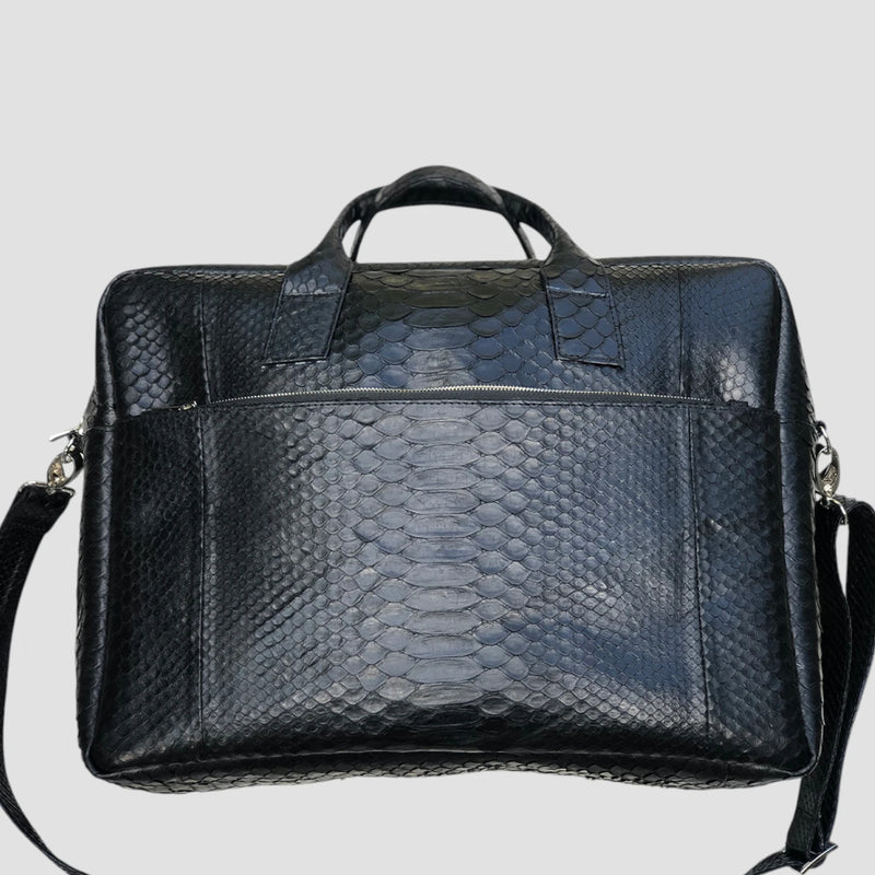 Python leather briefcase