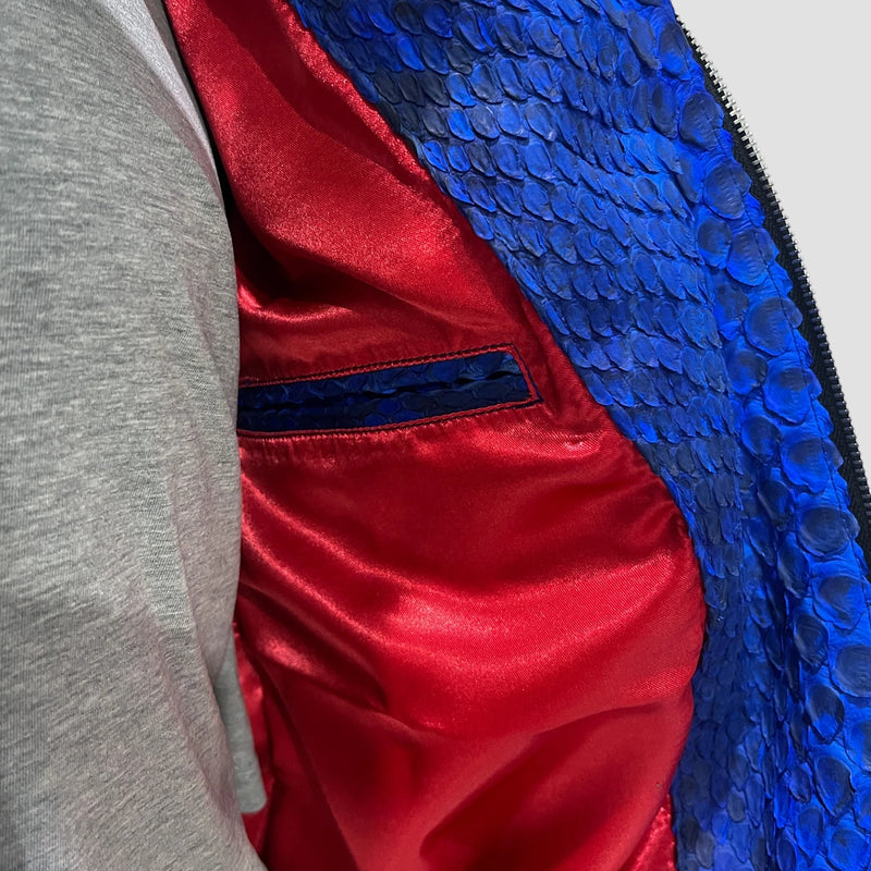 King python leather bomber jacket