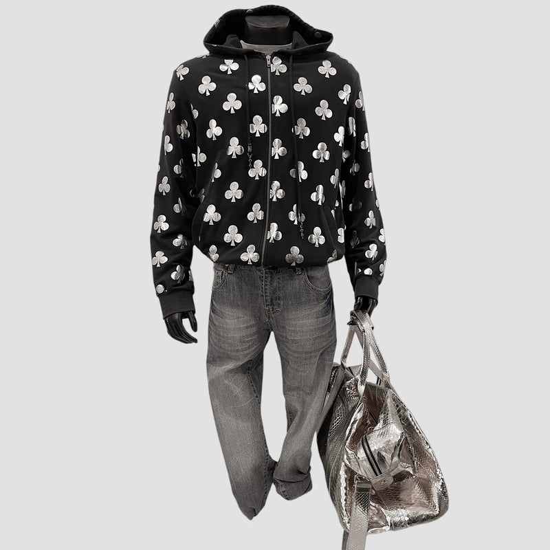 Python leather duffel bag