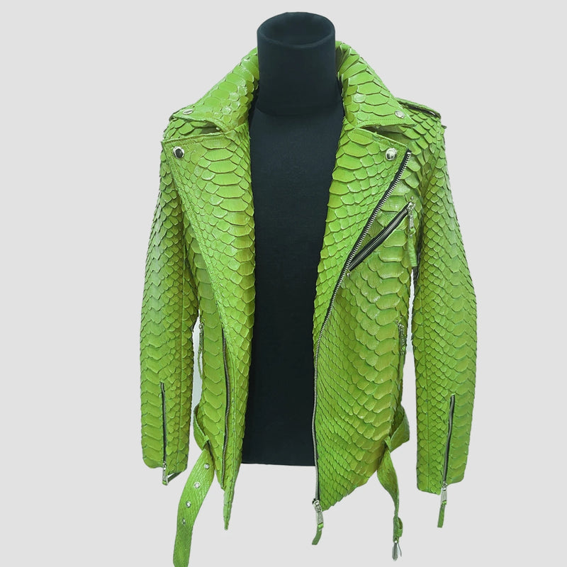 King python leather biker jacket