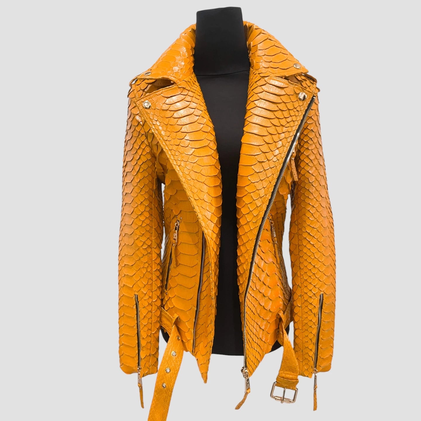 King python leather biker jacket
