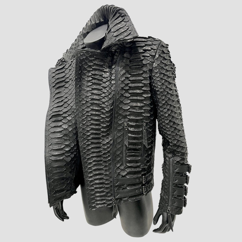 King python leather biker jacket