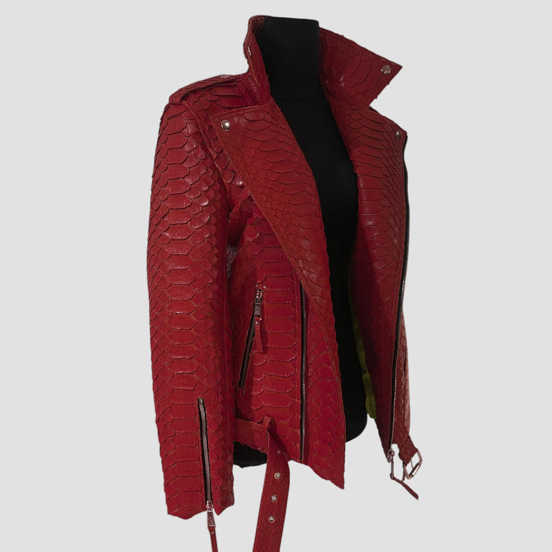 King python leather biker jacket