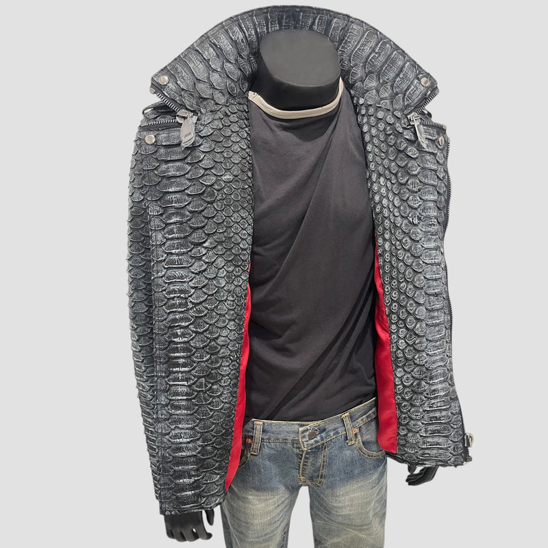 King python leather jacket back zippers