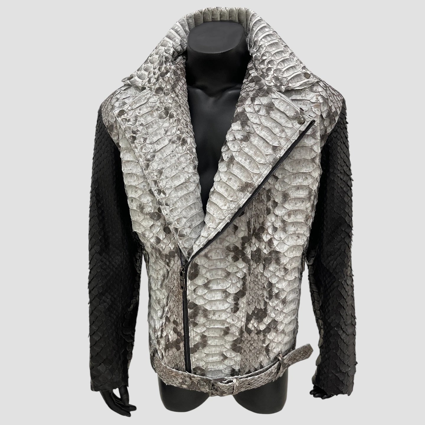 King python leather biker jacket