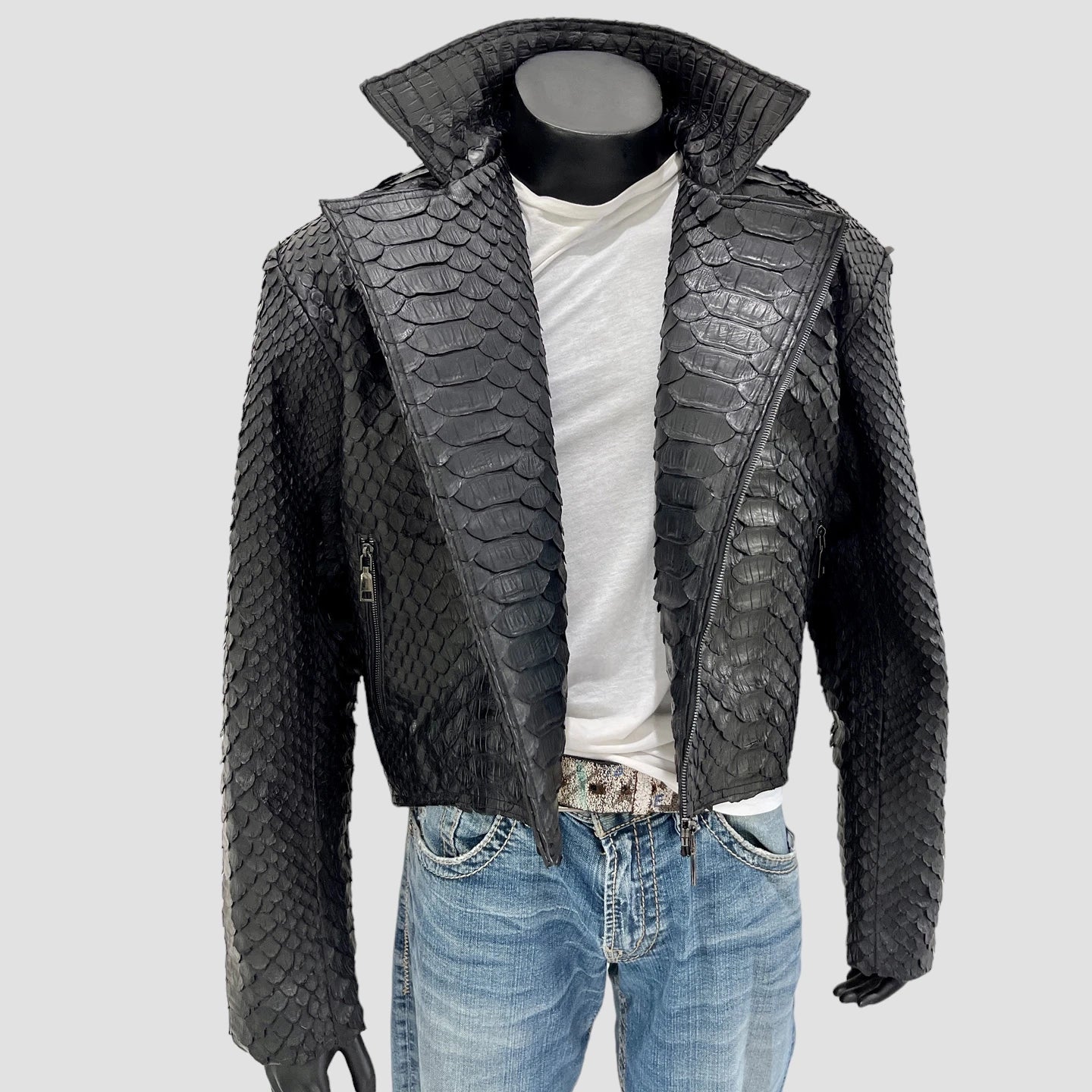 King python leather jacket