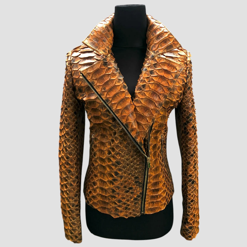 King python leather biker jacket