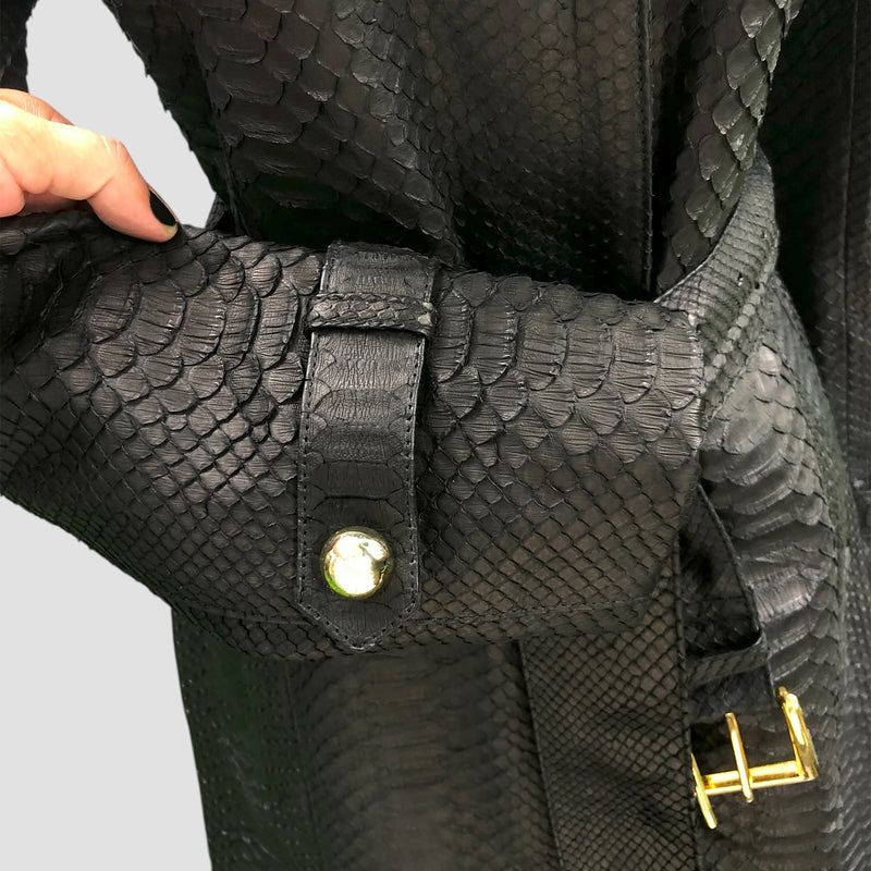 Python leather coat